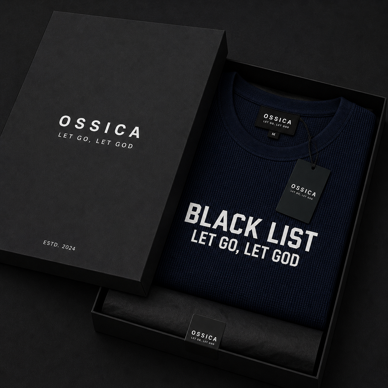 OSSICA Black List Oversized Tee – Let Go, Let God Edition