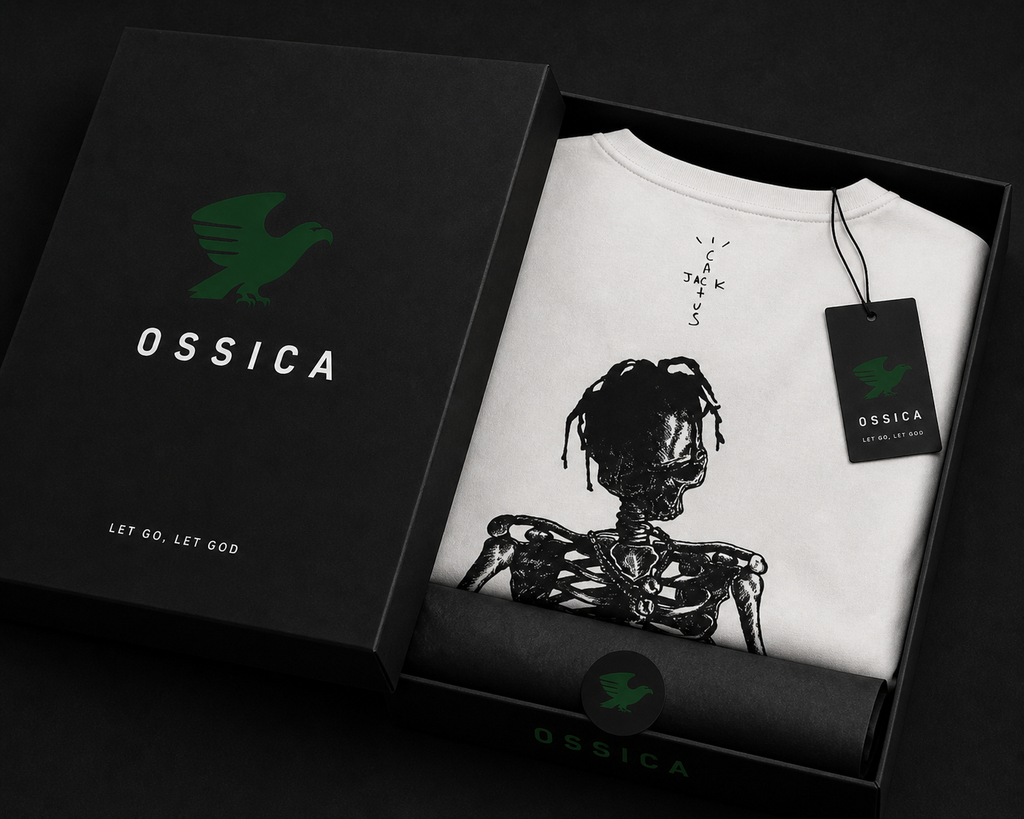 Ossica Minimal Eagle Oversized T-Shirt – White | Graphic Back Print Streetwear