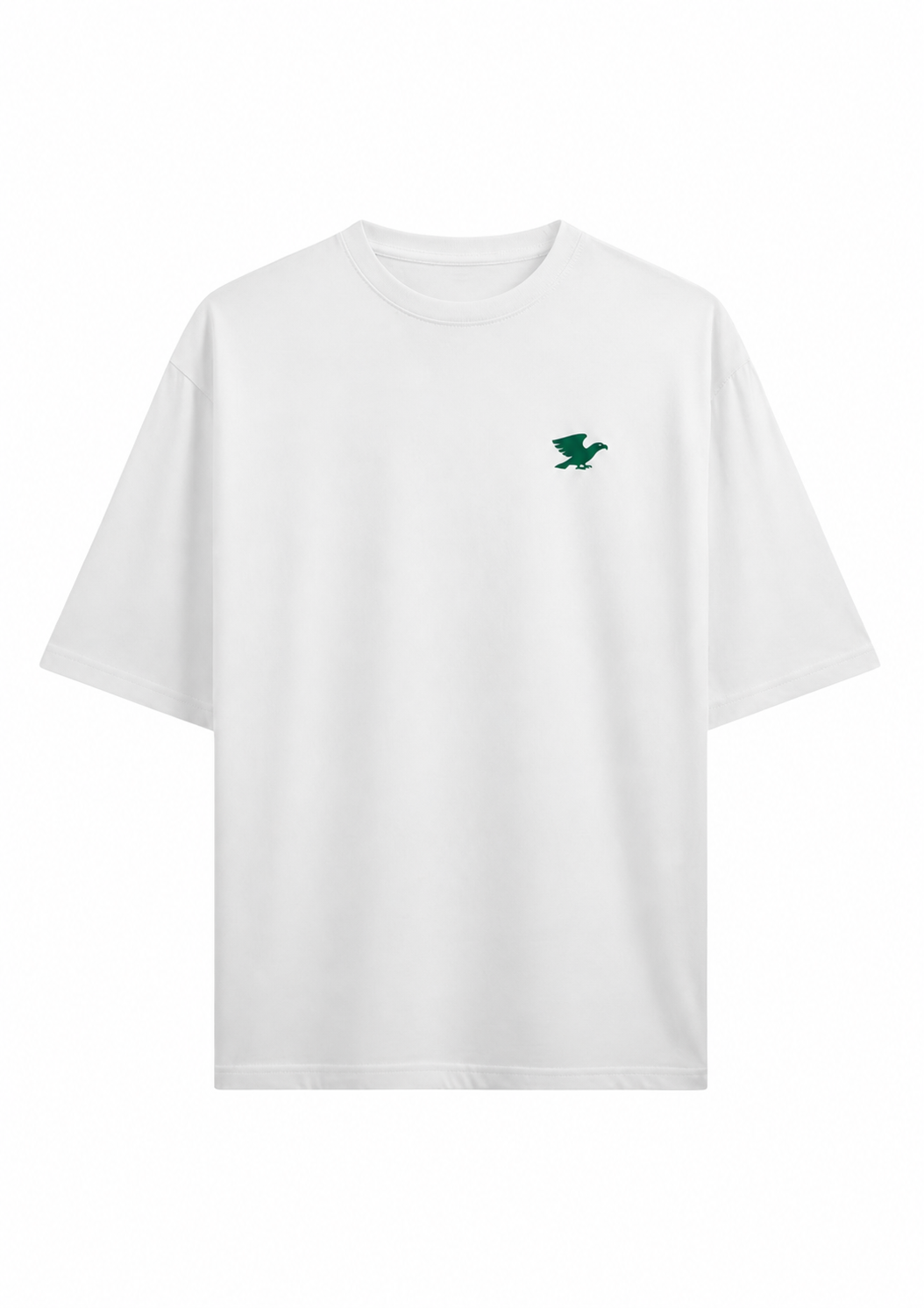 Ossica Minimal Eagle Oversized T-Shirt – White | Graphic Back Print Streetwear