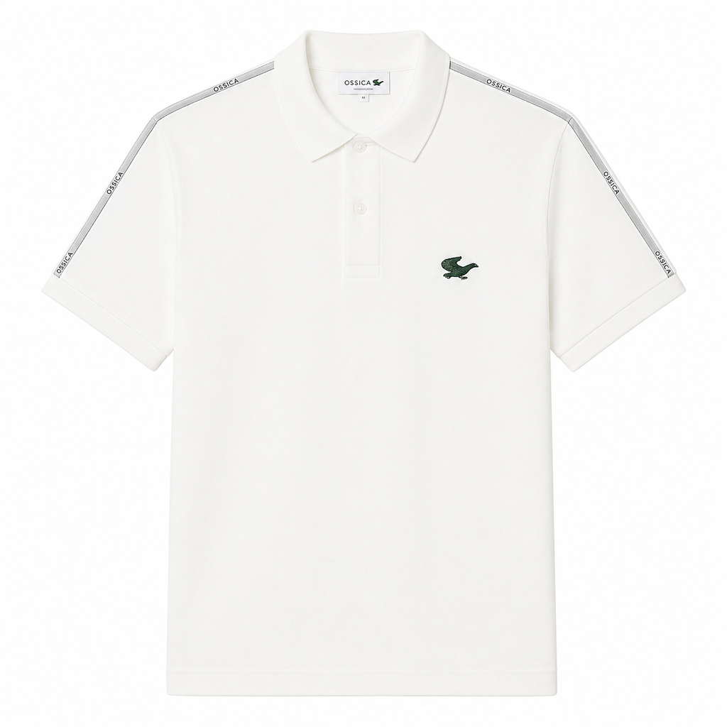 OSSICA Signature Eagle Polo – White Premium Edition