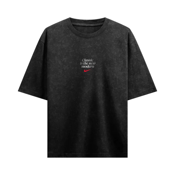 OSSICA Nike Bitches Acid Wash Oversized T-Shirt Black