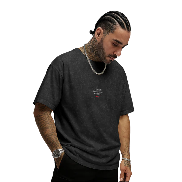 OSSICA Nike Bitches Acid Wash Oversized T-Shirt Black
